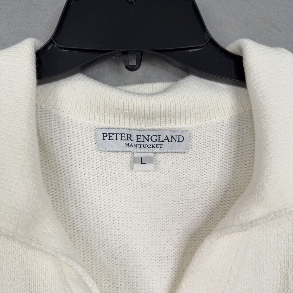 Peter England Dress Women Large White Gold Sequin Hem Knit Preppy Nantucket - Picture 5 of 11